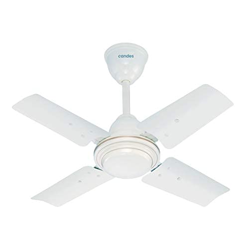 Candes TINNY 600 mm / 24 Inch High Speed 4 Blade Ceiling Fan with 2 Yrs. Warranty Brown (Pack of 1 White)