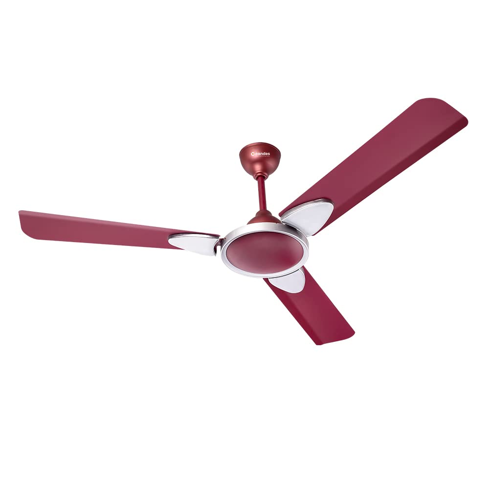 Candes Floreo 1200mm/48 inch High Speed 405 RPM Anti-dust Designer 3 Star Rated Ceiling Fan For Home With 2 Yrs Warranty (Maroon, Pack of 1)