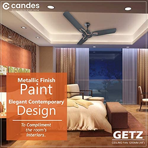 Candes Getz 1200mm/48 inch High Speed Anti-dust Decorative 3 Star Rated Ceiling Fan For Home 405 RPM with 2 Yrs Warranty (Pack of 1, Coffee Brown)