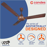 Candes Woody Decorative High Speed 1200 mm / 48 inch Anti-Dust 400-RPM Ceiling Fan (Wallnut, with 2 Yrs warranty)(Pack of 1,Brown)