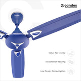 Candes Star 1200mm/48 inch High Speed Anti-dust Decorative 3 Star Rated Ceiling Fan 405 RPM with 2 Yrs Warranty (Silver Blue, Pack of 1)