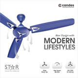 Candes Star 1200mm/48 inch High Speed Anti-dust Decorative 3 Star Rated Ceiling Fan 405 RPM with 2 Yrs Warranty (Silver Blue, Pack of 1)