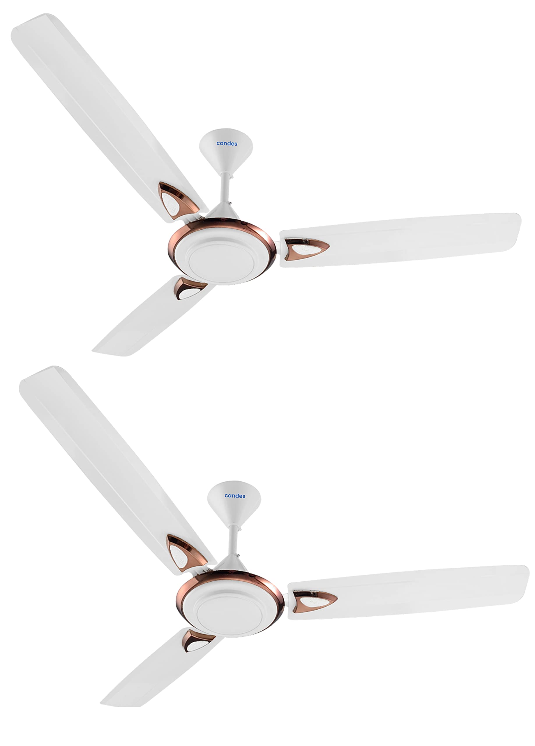 Candes Breeza 1200mm/48 inch High Speed Anti dust Decorative 5 Star Rated Ceiling Fan 400 RPM with 3 Years Warranty (Pack of 1,Coffee Brown) (White, Pack of 2)