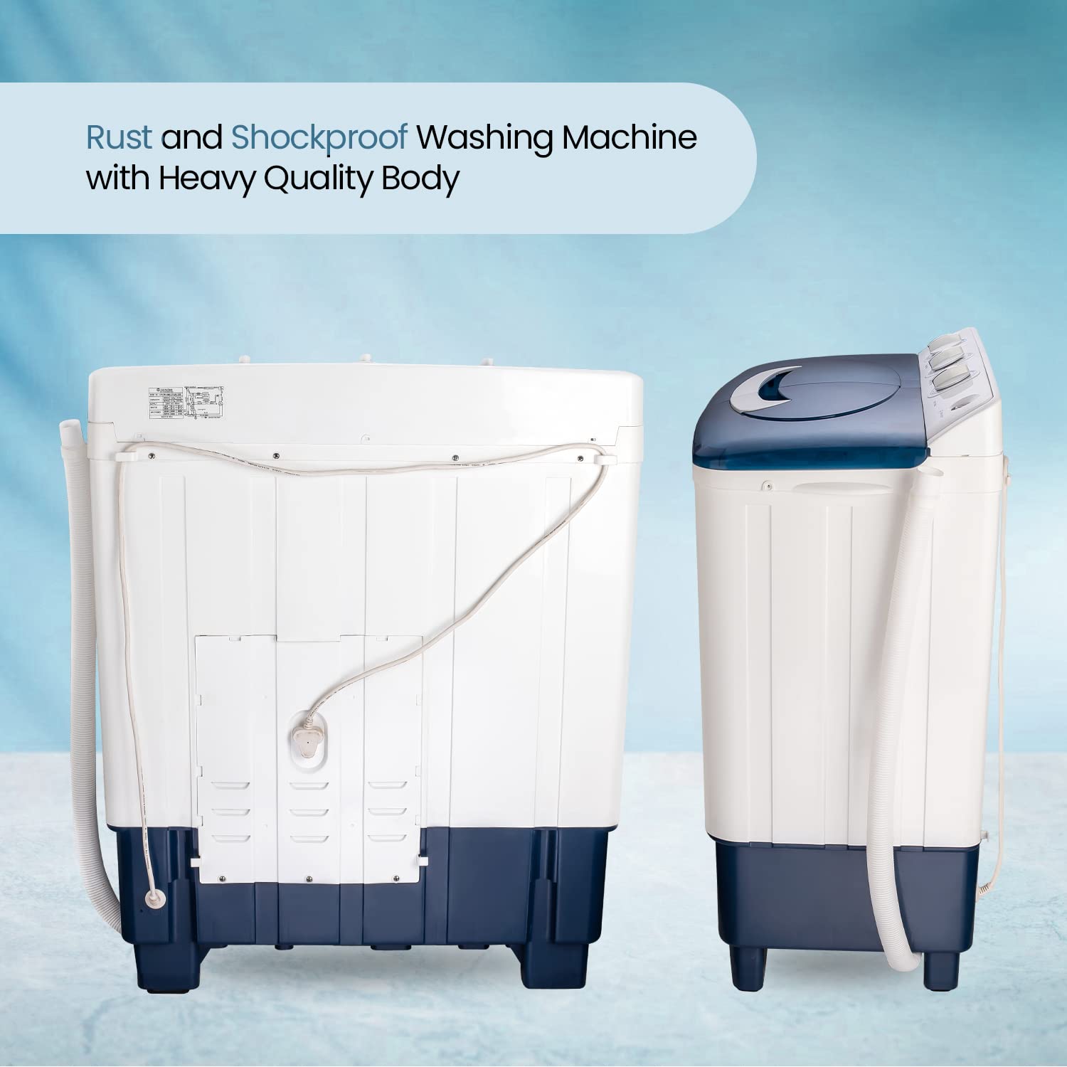7.8 kg Semi Automatic Top Load Washing Machine, Blue White