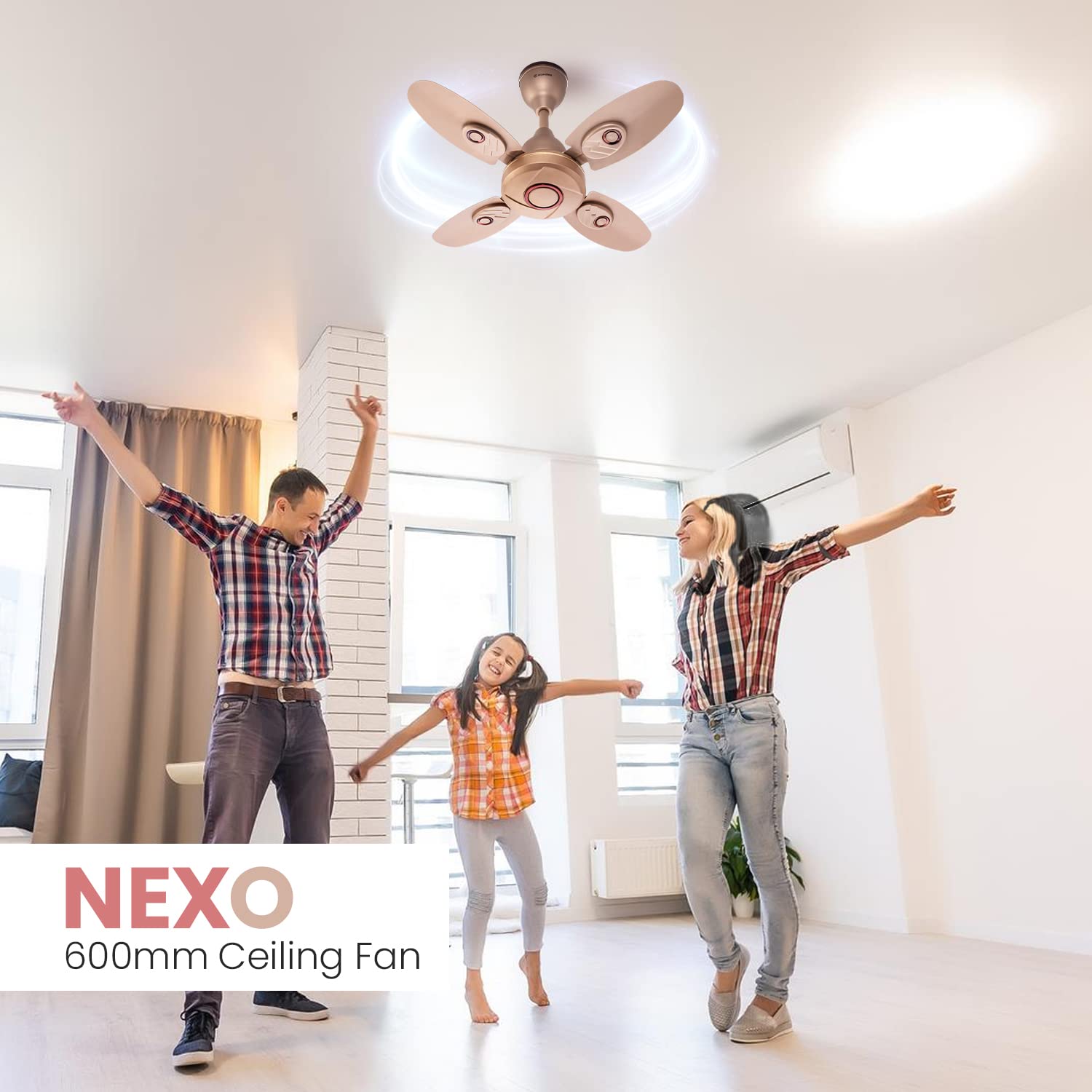 Candes Nexo 600 mm 24 Inch Ultra High Speed 4 Blade Ceiling Fan (Golden)