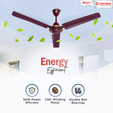 Candes Magic 48 inch /1200 MM High Speed Anti Dust Ceiling Fan, 405 RPM with 2 Years Warranty (Brown, Pack of 2)