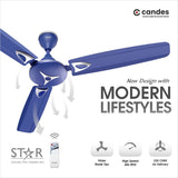 Candes Star 1200mm, 48 Inch | 5 Star Rated Ceiling Fan with Remote (Coffee Brown)