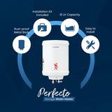 Candes Geyser 25 Litre | 1 Year Warranty | Water Heater for Home, Water Geyser, Water Heater, Electric Geyser, 5 Star Rated Automatic Storage Vertical Water Heater, 2000W - Perfecto (Ivory)
