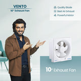 Candes Vento 250 MM (10 Inches) 100% CNC Winding 5 Blades Exhaust Fan - 1 Year Warranty (White)