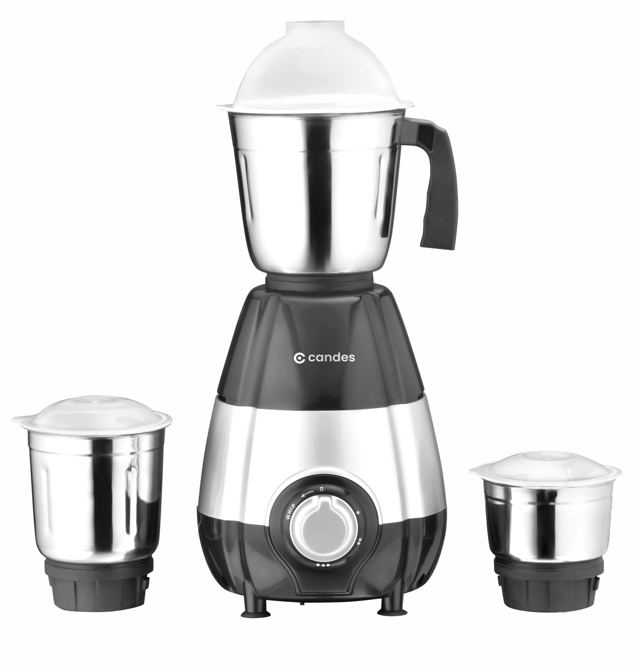 Candes Mercury 760-Watts Mixer Grinder with 3 Stainless Steel Jars (Powerful Motor with 2 Year Warranty Black Silver)