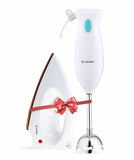 Candes EI-107 Light Weight Electric Dry Iron + Hand Blender 250 Watts (Super Combo)