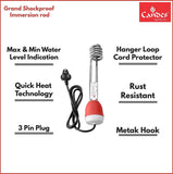 Candes Grand ISI Mark Shock-Proof & Water-Proof 2000W Shock Proof Immersion Heater Rod (Red, White) Pack of 2