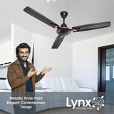 Candes Lynx High Speed Anti-dust Decorative 5 Star Rated Ceiling Fan 2 Yrs Warranty (1200MM, Coffee Brown)