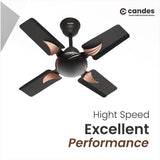 Candes Eon 600mm / 24 Inch High Speed Anti-dust Decorative 3 Star Rated Ceiling Fan with 2 Yrs Warranty (Coffee Brown) Pack of 1