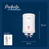 Candes Geyser 6 Litre | 1 Year Warranty | Water Heater for Home, Water Geyser, Water Heater, Electric Geyser, 5 Star Rated Automatic Instant Storage Water Heater, 2KW - Perfecto (Ivory)