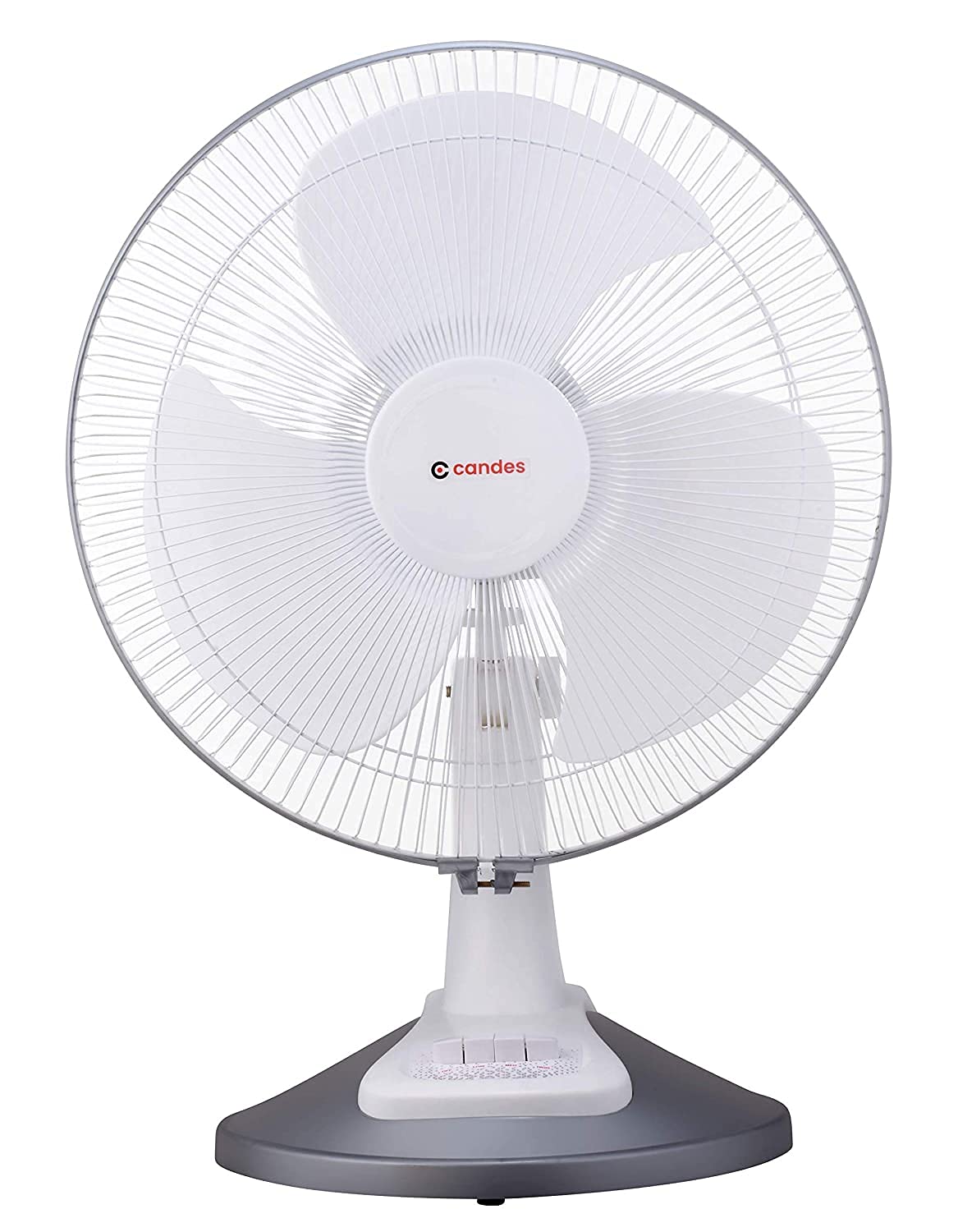 Candes Desker Table Fan for Cooling with Automatic Oscillation (400 MM) 80W (White Silver)