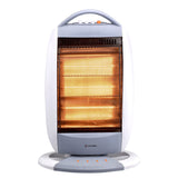 Candes New Infra3 1200 Watt Noiseless Portable Halogen Room Heater with Auto Moving Feature upto 180 degree ABS Body 3 Stage Heating Controller Overheating Protection 1Year Warranty White & Grey