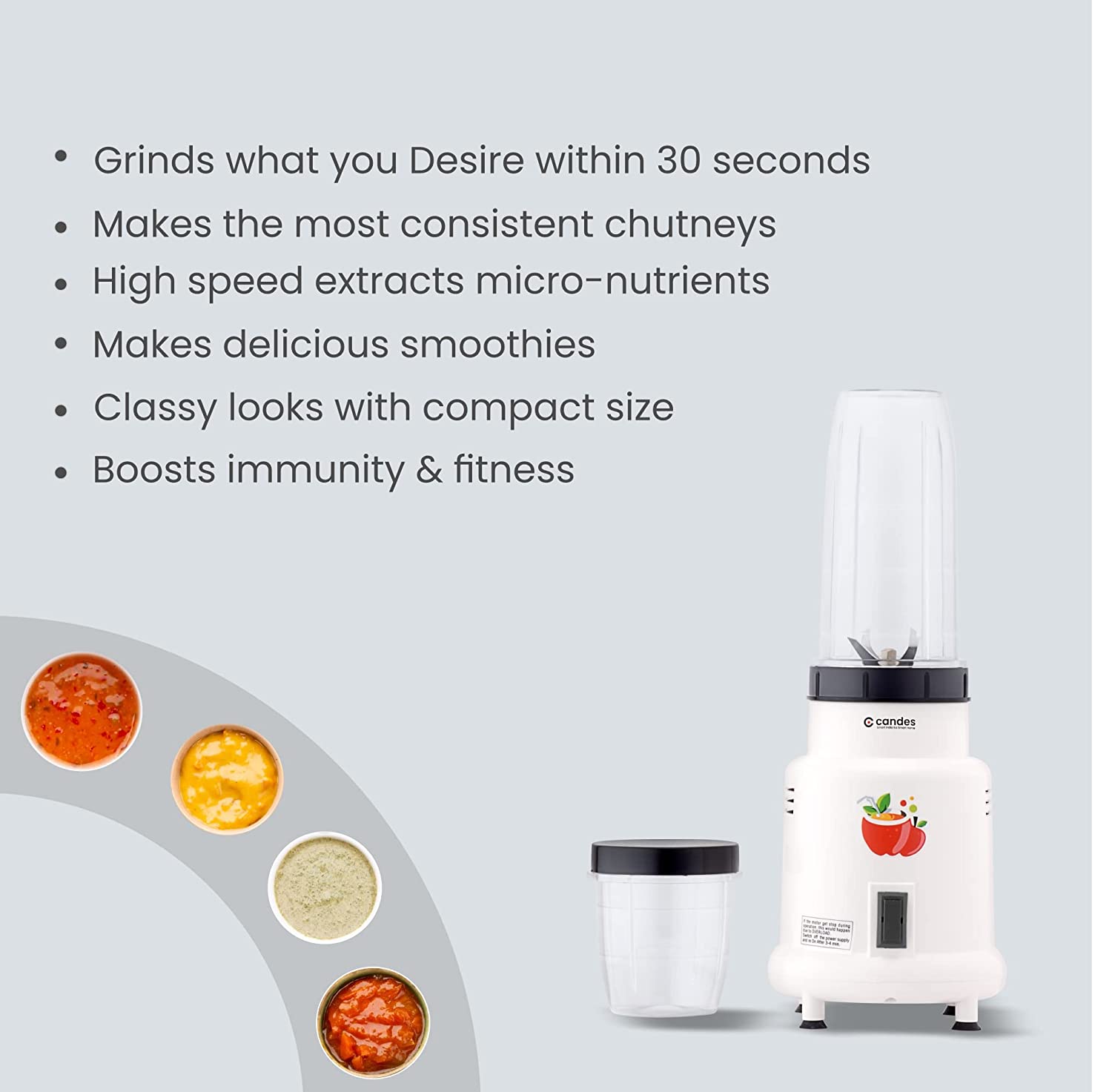 Hector Nutri Blender Complete Kitchen Machine with 2 Unbreakable Jars, 400W (White)
