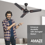 Candes Amaze 900mm High-Speed Decorative Ceiling Fans for Home | BEE 3 Star Rated 405 RPM Anti-Dust | 2 Years Warranty (Coffee Brown) Pack of 1