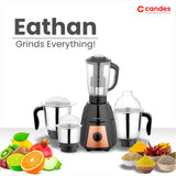 Candes Eathan 900 Watts Mixer Grinder with 4 Jars Powerful Motor with 2 Year Motor Warranty (Black, Gold)