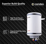 Candes 25 Litre Elentro 5 Star Rated Automatic Instant Storage Electric Water Heater with Special Metal Body Anti Rust Coating With Installation Kit, 2KW Geyser (White)