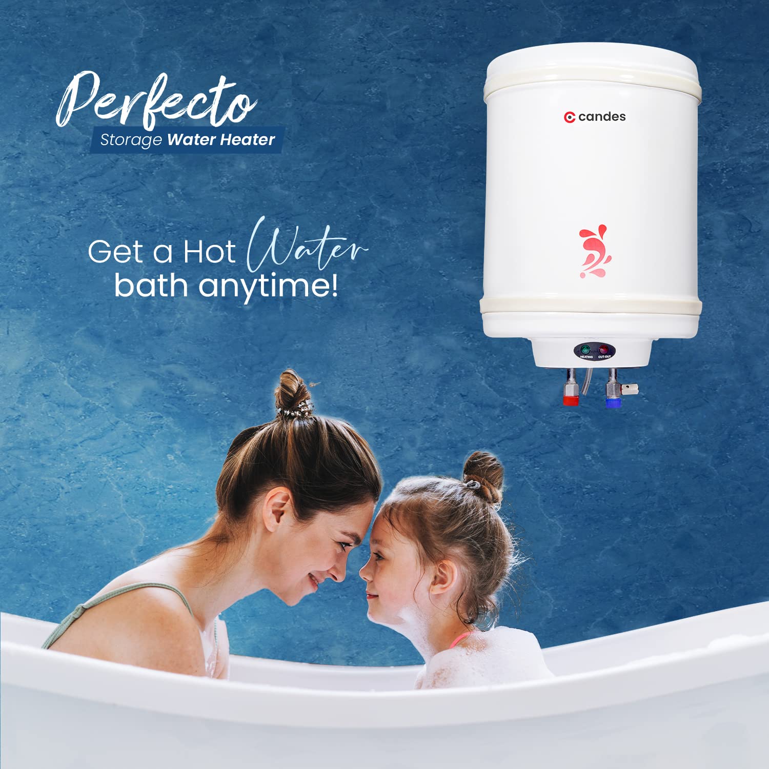 Candes Geyser 15 Litre | 1 Year Warranty | Water Heater for Home, Water Geyser, Water Heater, Electric Geyser, 5 Star Rated Automatic Instant Storage Water Heater, 2KW - Perfecto (Ivory)