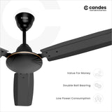 Candes Swift 1200mm /48 inch High Speed Anti-dust Decorative 5 Star Rated Ceiling Fan 400 RPM with 2 Yrs Warranty (Pack of 2, Brown)