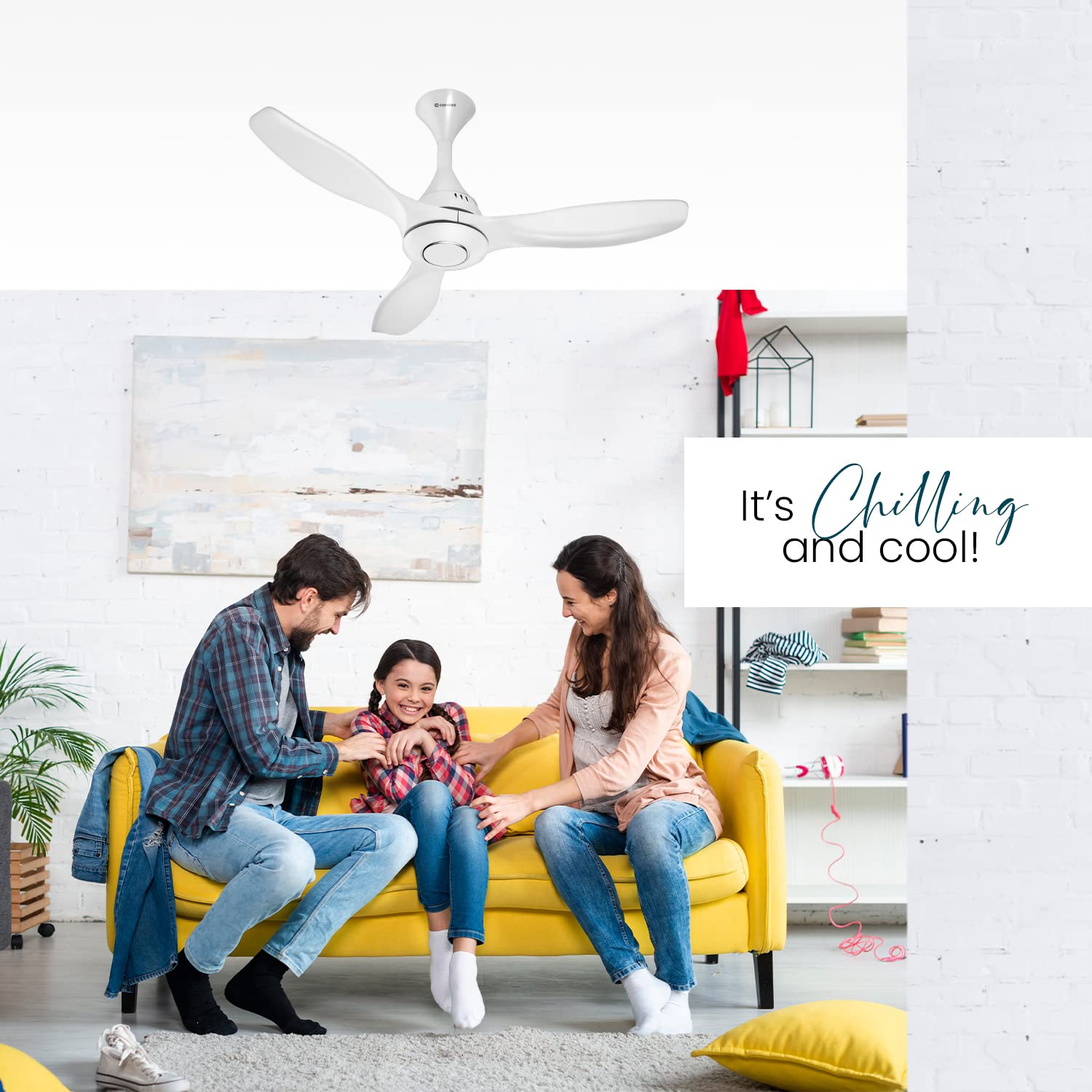 Candes Nexon High Speed 1200 mm / 48 inch Designer Ceiling Fan with 2 Yrs. Warranty (White)