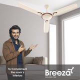Candes Breeza 1200mm/48 inch High Speed Anti dust Decorative 5 Star Rated Ceiling Fan 400 RPM with 3 Years Warranty (Pack of 1,Coffee Brown) (Ivory, Pack of 2)