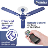 Candes IOT Lynx High Speed Anti dust Decorative 3 Star Rated Ceiling Fan 2 Yrs Warranty (Smart IOT With Remote) (1200MM, Silver Blue)
