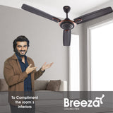 Candes Breeza 1200mm/48 inch High Speed Anti dust Decorative 3 Star Rated Ceiling Fan 405 RPM with 2 Yrs Warranty (Pack of 1,Coffee Brown) (Coffee Brown, Pack of 2)
