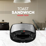 Crunch Sandwich Toaster, 750 W with 4 Slice Non-Stick Toast  (Black & Silver)