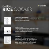 Aroma Easy Cook Electric Rice Cooker with Steaming Feature  (1.8 L, White) (B2B)