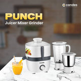 Punch 550 Juicer Mixer Grinder (2 Jars, White, Grey)